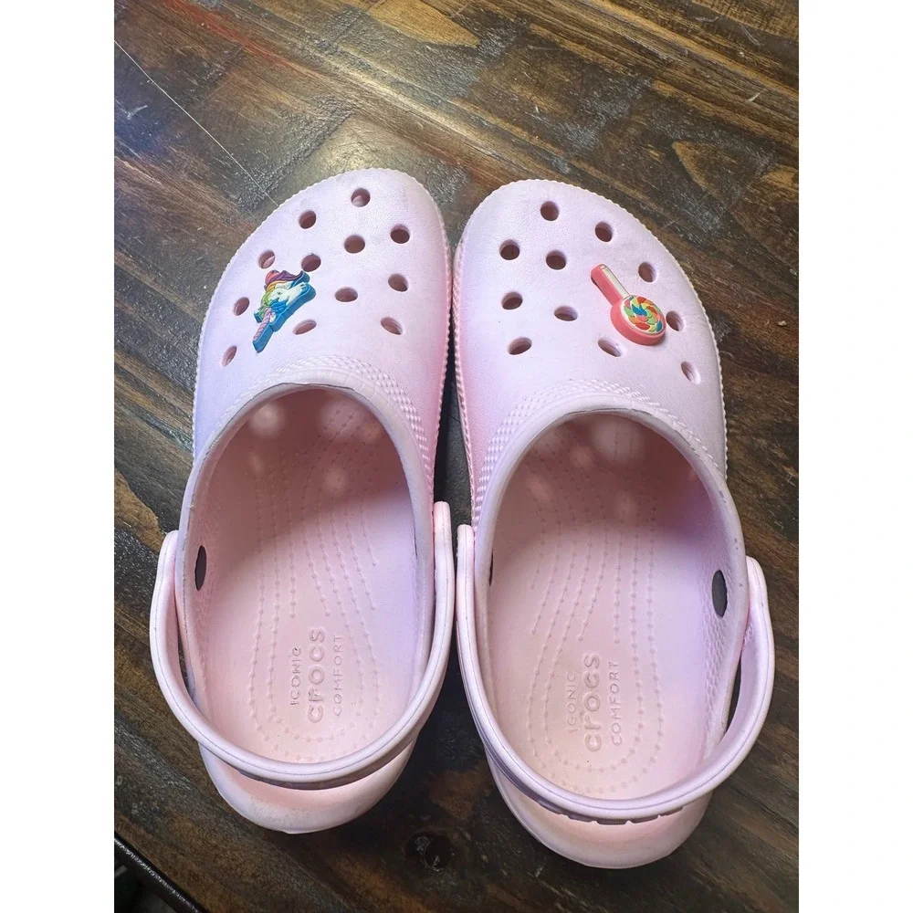 Crocs Kids Classic Clog Ballerina Pink Unicorn Lollipop Jibbitz Size C13 Toddler